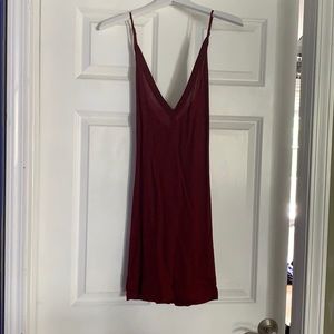 maroon slip dress